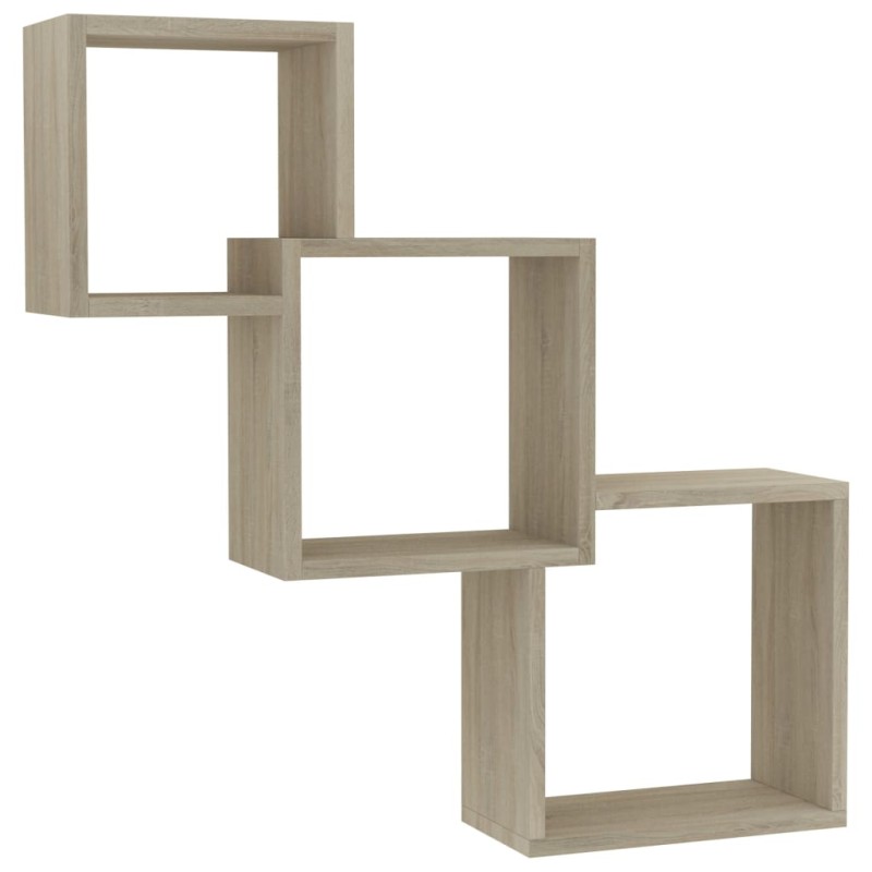 vidaXL Estante de pared de cubo contrachapada color roble 68x15x68cm vidaXL Estante de pared de cubo contrachapada color roble 68x15x68cm
