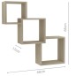 vidaXL Estante de pared de cubo contrachapada color roble 68x15x68cm vidaXL Estante de pared de cubo contrachapada color roble 68x15x68cm