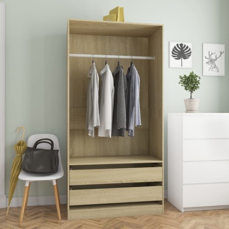 vidaXL Armario madera contrachapada color roble Sonoma 100x50x200 cm