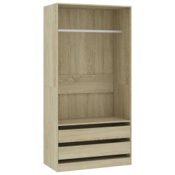 vidaXL Armario madera contrachapada color roble Sonoma 100x50x200 cm