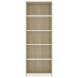 vidaXL Estantería 5 niveles contrachapada blanca y roble 60x24x175 cm vidaXL Estantería 5 niveles contrachapada blanca y roble 60x24x175 cm