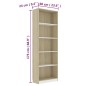vidaXL Estantería 5 niveles contrachapada blanca y roble 60x24x175 cm vidaXL Estantería 5 niveles contrachapada blanca y roble 60x24x175 cm