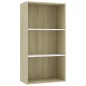 vidaXL Estantería de3 niveles contrachapada blanca roble 60x30x114cm vidaXL Estantería de3 niveles contrachapada blanca roble 60x30x114cm