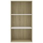 vidaXL Estantería de3 niveles contrachapada blanca roble 60x30x114cm vidaXL Estantería de3 niveles contrachapada blanca roble 60x30x114cm