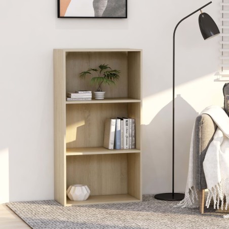 vidaXL Estantería de 3 niveles madera contrachapada roble 60x30x114cm