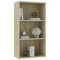 vidaXL Estantería de 3 niveles madera contrachapada roble 60x30x114cm vidaXL Estantería de 3 niveles madera contrachapada roble 60x30x114cm