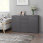 vidaXL Aparador de madera contrachapada gris 120x35,5x75 cm