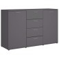 vidaXL Aparador de madera contrachapada gris 120x35,5x75 cm