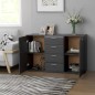 vidaXL Aparador de madera contrachapada gris 120x35,5x75 cm