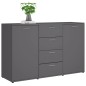 vidaXL Aparador de madera contrachapada gris 120x35,5x75 cm