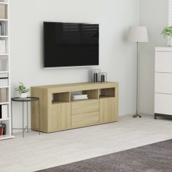 vidaXL Mueble para TV madera contrachapada color roble 120x30x50 cm