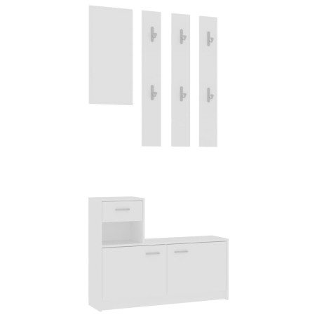 vidaXL Mueble de entrada madera contrachapada blanco 100x25x76,5 cm