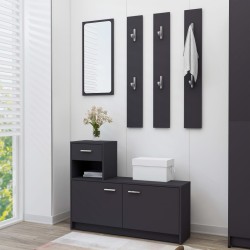 vidaXL Mueble de entrada madera contrachapada gris 100x25x76,5 cm