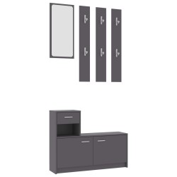 vidaXL Mueble de entrada madera contrachapada gris 100x25x76,5 cm