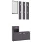 vidaXL Mueble de entrada madera contrachapada gris 100x25x76,5 cm vidaXL Mueble de entrada madera contrachapada gris 100x25x76,5 cm
