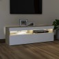 vidaXL Mueble de TV con luces LED blanco y roble Sonoma 120x35x40 cm