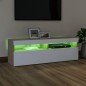 vidaXL Mueble de TV con luces LED blanco y roble Sonoma 120x35x40 cm