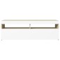 vidaXL Mueble de TV con luces LED blanco y roble Sonoma 120x35x40 cm