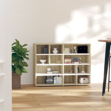 vidaXL Armario auxiliar madera contrachapada blanco roble 97x32x72 cm