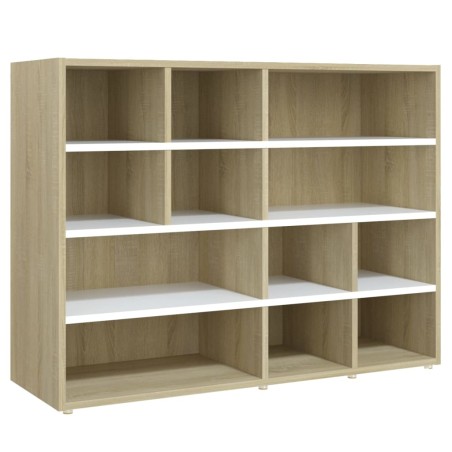 vidaXL Armario auxiliar madera contrachapada blanco roble 97x32x72 cm