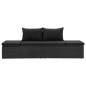 vidaXL Tumbona con cojines ratán sintético negro vidaXL Tumbona con cojines ratán sintético negro