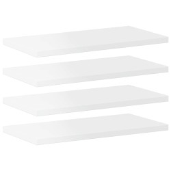 vidaXL Estante estantería 4uds contrachapada blanco brillo 40x20x1,5cm