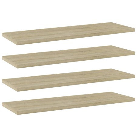 vidaXL Estante estantería 4 uds contrachapada roble Sonoma 60x20x1,5cm