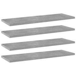 vidaXL Estante estantería 4uds contrachapada gris hormigón 60x20x1,5cm
