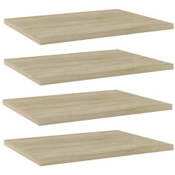 vidaXL Estante estantería 4 uds contrachapada roble Sonoma 40x30x1,5cm