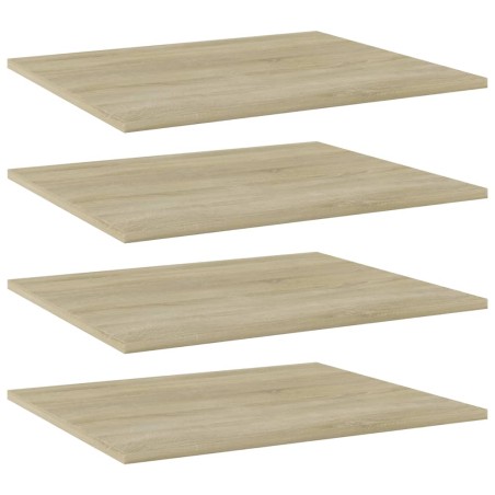 vidaXL Estante estantería 4 uds contrachapada roble Sonoma 60x50x1,5cm