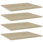 vidaXL Estante estantería 4 uds contrachapada roble Sonoma 60x50x1,5cm