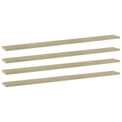 vidaXL Estante estantería 4uds contrachapada roble Sonoma 100x10x1,5cm