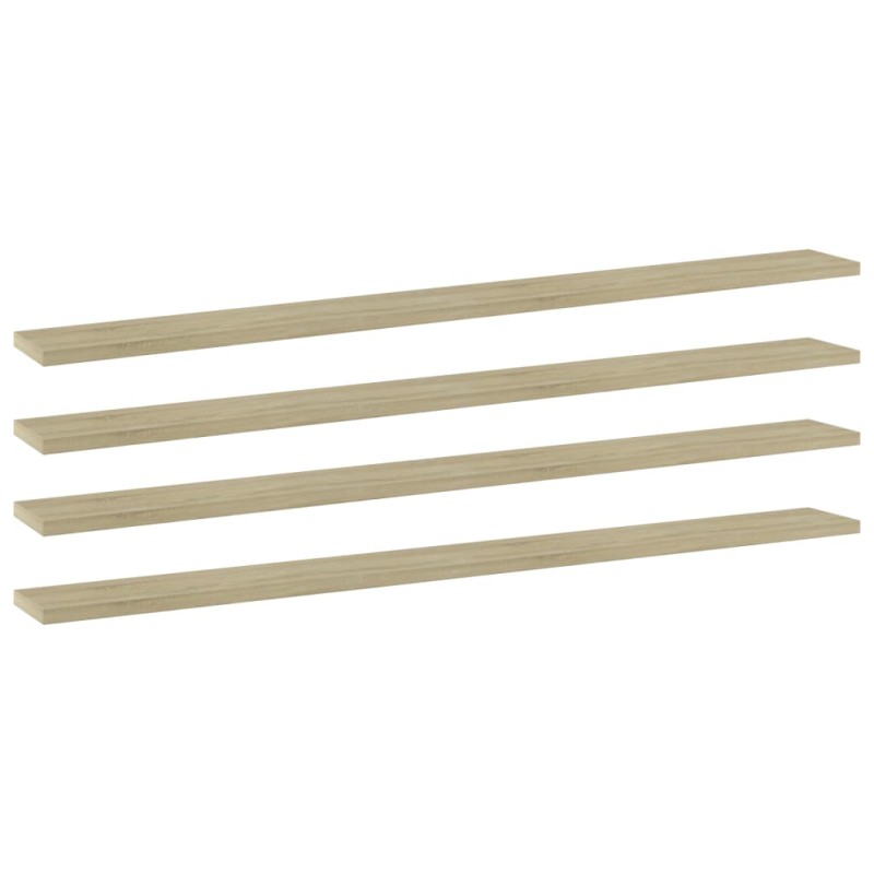 vidaXL Estante estantería 4uds contrachapada roble Sonoma 100x10x1,5cm vidaXL Estante estantería 4uds contrachapada roble Sonoma 100x10x1,5cm