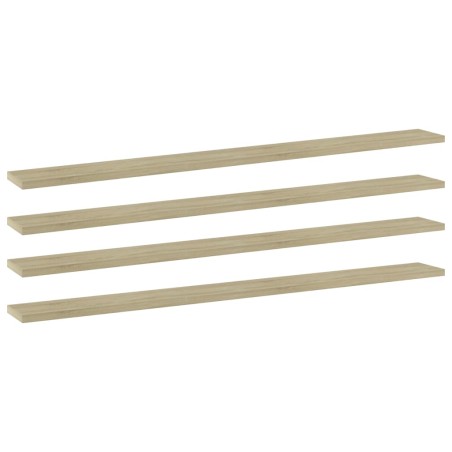 vidaXL Estante estantería 4uds contrachapada roble Sonoma 100x10x1,5cm
