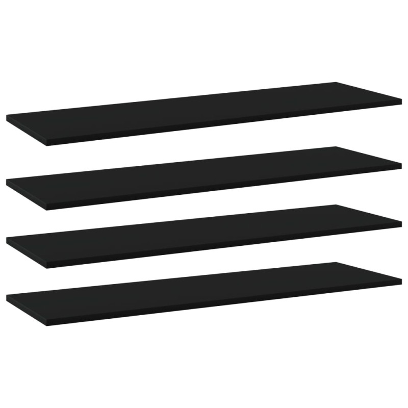 vidaXL Estantes para estantería 4 uds contrachapada negro 100x30x1,5cm vidaXL Estantes para estantería 4 uds contrachapada negro 100x30x1,5cm