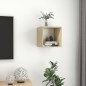 vidaXL Armario de pared madera contrachapada blanco y roble 37x37x37cm vidaXL Armario de pared madera contrachapada blanco y roble 37x37x37cm