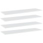 vidaXL Estante para estantería 4 uds madera blanco brillo 100x30x1,5cm vidaXL Estante para estantería 4 uds madera blanco brillo 100x30x1,5cm