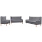 vidaXL Conjunto de sofás 3 piezas tela gris vidaXL Conjunto de sofás 3 piezas tela gris