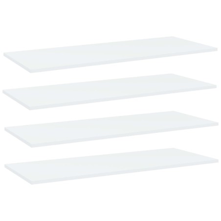 vidaXL Estantes para estantería 4uds contrachapada blanco 100x40x1,5cm