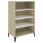 vidaXL Aparador madera contrachapada blanco y roble Sonoma 57x35x90 cm vidaXL Aparador madera contrachapada blanco y roble Sonoma 57x35x90 cm