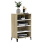 vidaXL Aparador madera contrachapada blanco y roble Sonoma 57x35x90 cm vidaXL Aparador madera contrachapada blanco y roble Sonoma 57x35x90 cm
