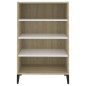 vidaXL Aparador madera contrachapada blanco y roble Sonoma 57x35x90 cm vidaXL Aparador madera contrachapada blanco y roble Sonoma 57x35x90 cm