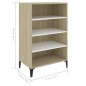 vidaXL Aparador madera contrachapada blanco y roble Sonoma 57x35x90 cm vidaXL Aparador madera contrachapada blanco y roble Sonoma 57x35x90 cm