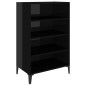 vidaXL Aparador de madera contrachapada negro brillante 57x35x90 cm vidaXL Aparador de madera contrachapada negro brillante 57x35x90 cm