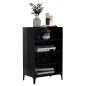 vidaXL Aparador de madera contrachapada negro brillante 57x35x90 cm vidaXL Aparador de madera contrachapada negro brillante 57x35x90 cm