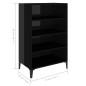 vidaXL Aparador de madera contrachapada negro brillante 57x35x90 cm vidaXL Aparador de madera contrachapada negro brillante 57x35x90 cm