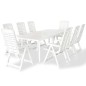 vidaXL Juego de comedor de jardín 9 piezas plástico blanco vidaXL Juego de comedor de jardín 9 piezas plástico blanco