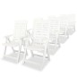 vidaXL Juego de comedor de jardín 9 piezas plástico blanco vidaXL Juego de comedor de jardín 9 piezas plástico blanco