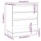 vidaXL Aparador de madera contrachapada blanco 70x41x75 cm vidaXL Aparador de madera contrachapada blanco 70x41x75 cm