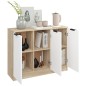vidaXL Aparador madera contrachapada blanco roble Sonoma 90,5x30x70 cm vidaXL Aparador madera contrachapada blanco roble Sonoma 90,5x30x70 cm